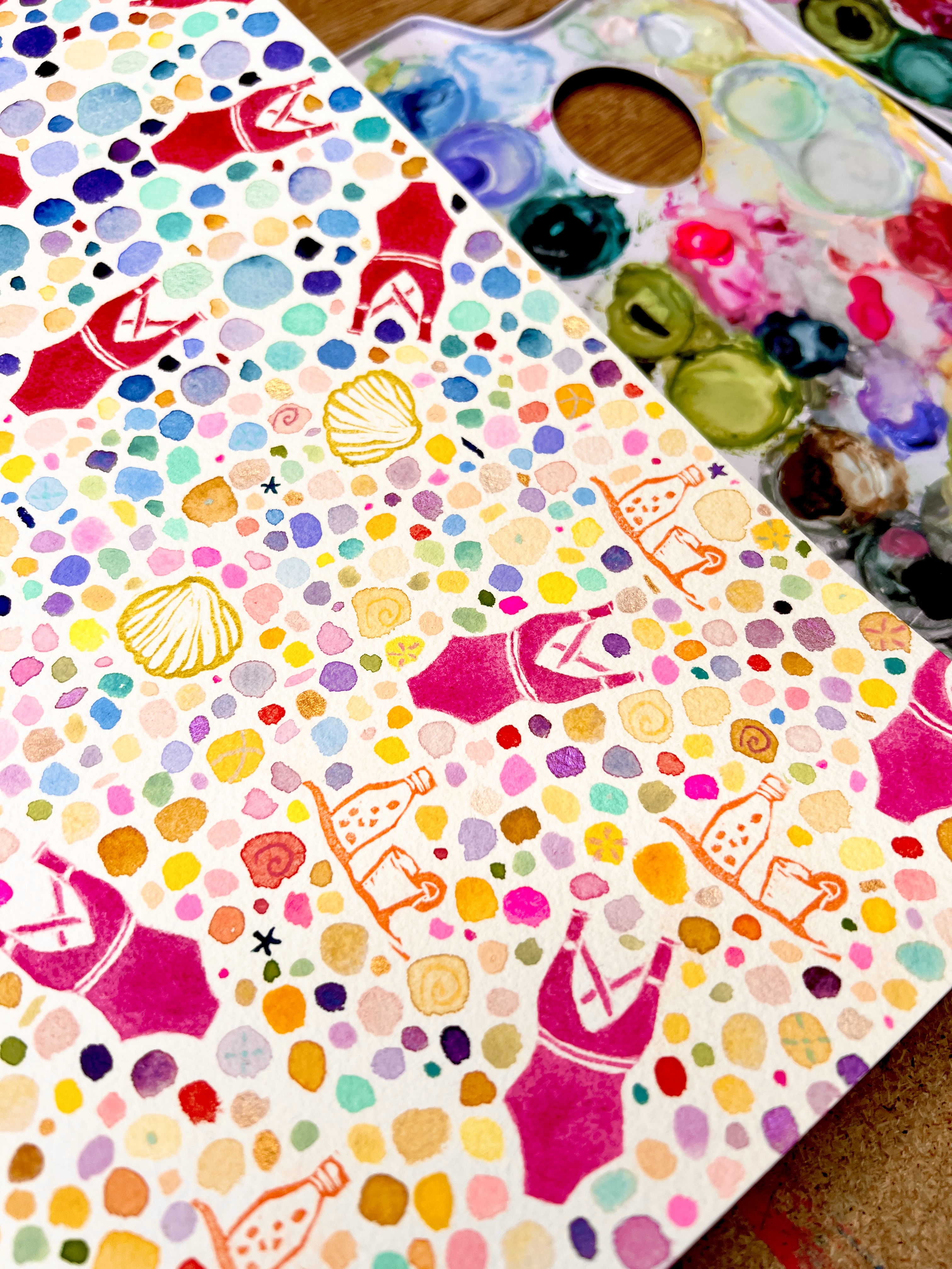Ostsee Aquarell & Stempel-Kunst Bild 4