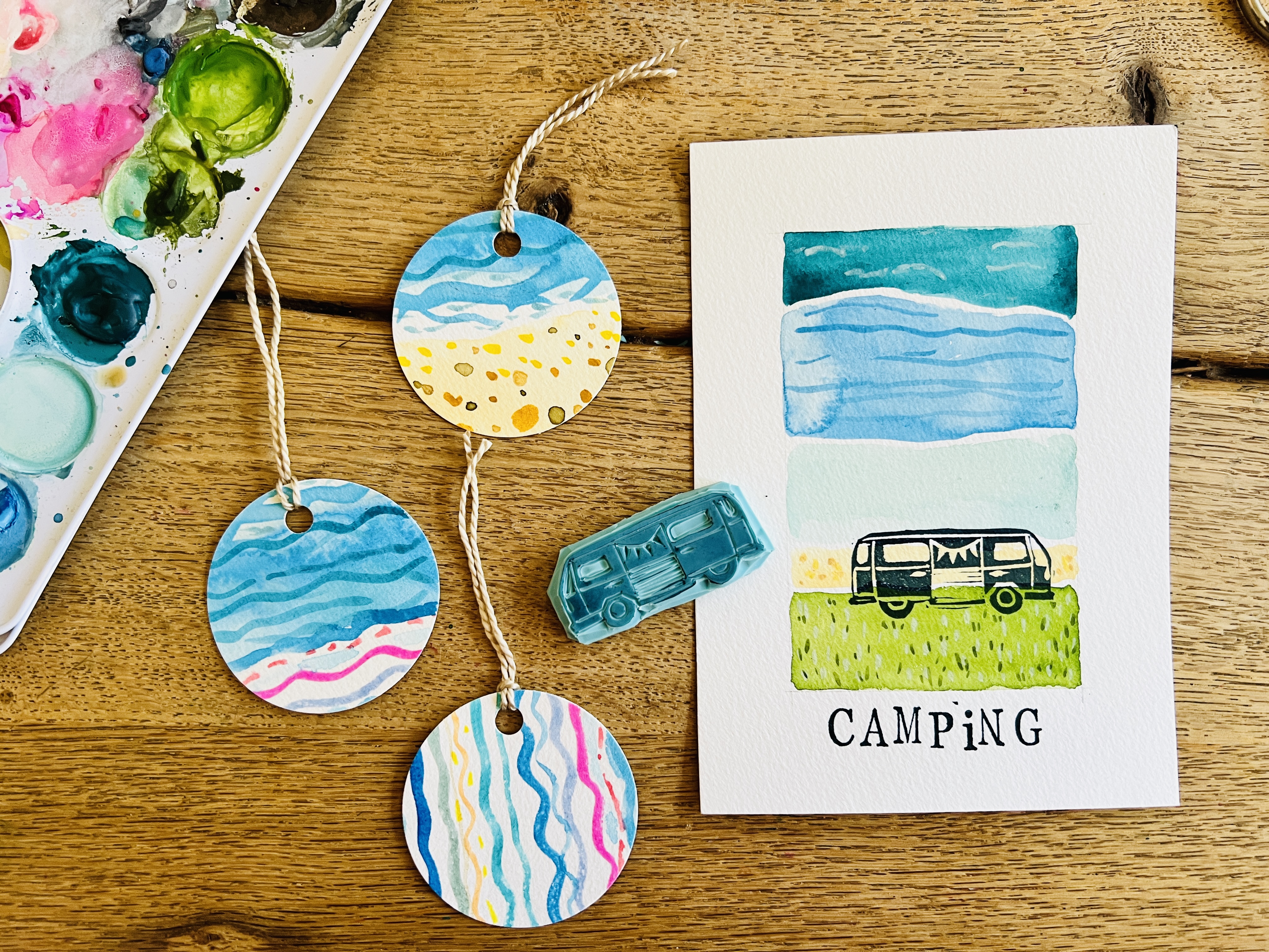 Ostsee Aquarell & Stempel-Kunst Bild 2